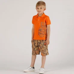 Polo piquet arancio da bambino
