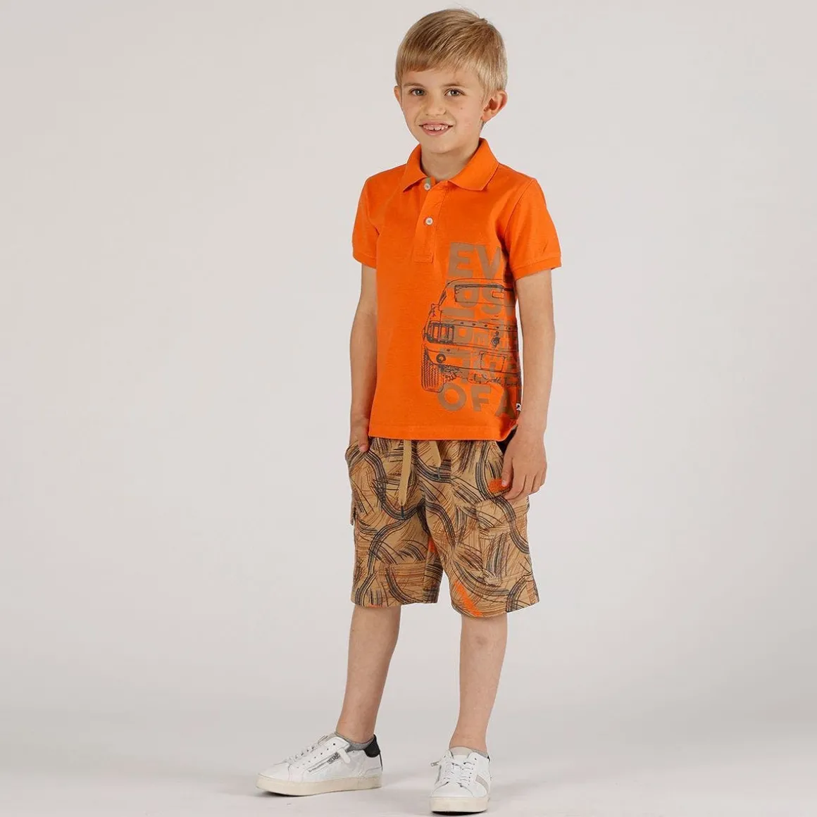 Polo piquet arancio da bambino