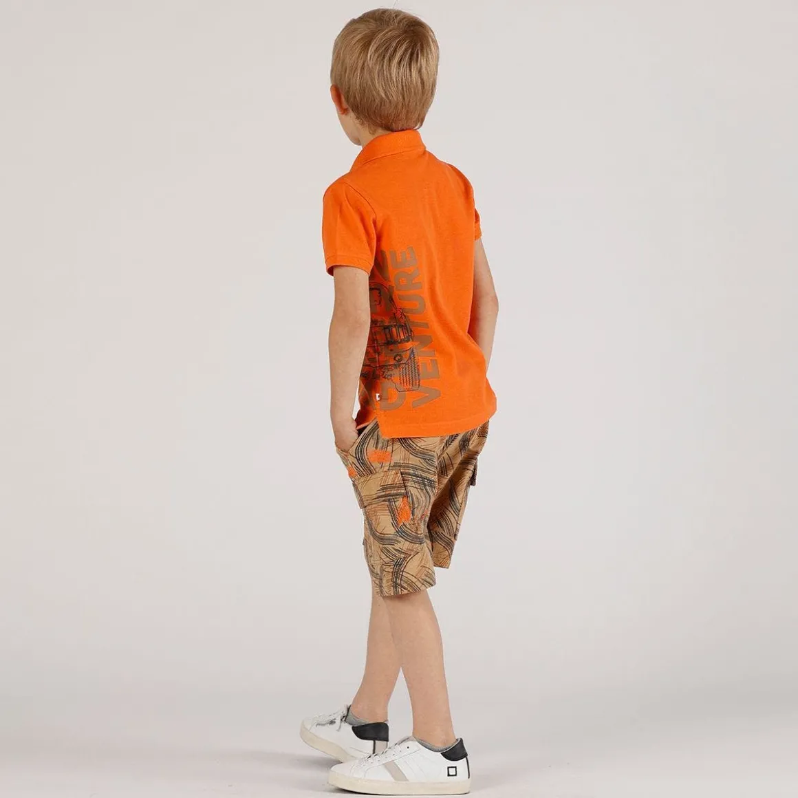 Polo piquet arancio da bambino