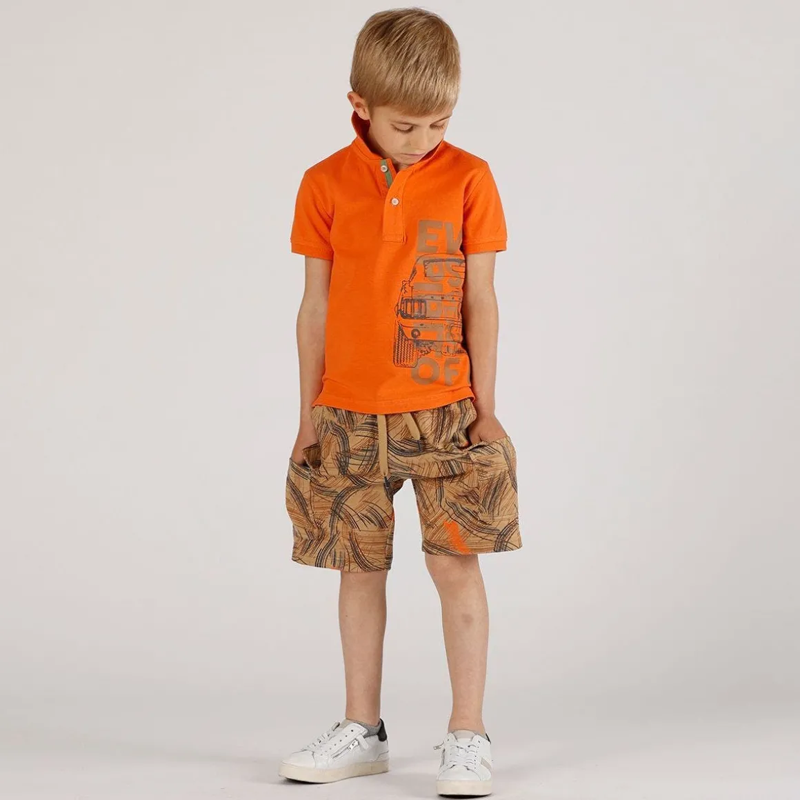 Polo piquet arancio da bambino