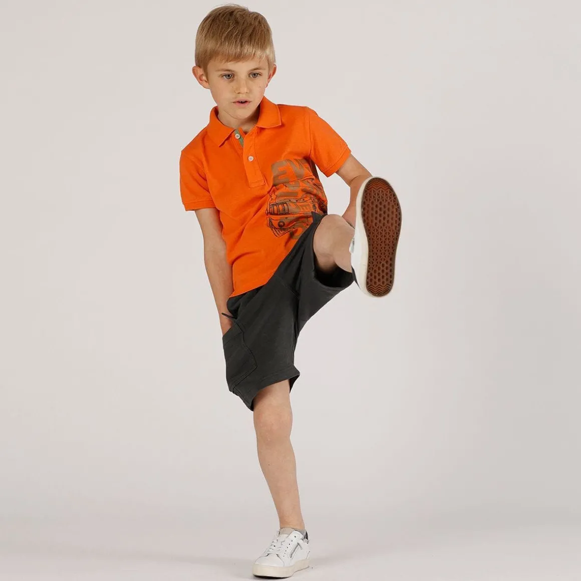 Polo piquet arancio da bambino