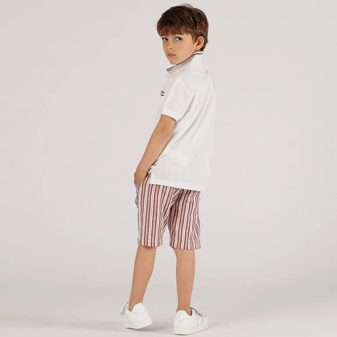 Polo piquet panna da bambino