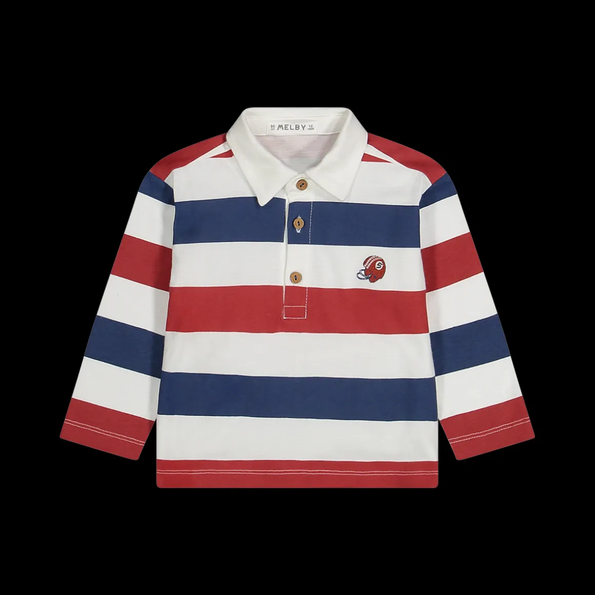 Polo rigata in jersey invernale per bambino