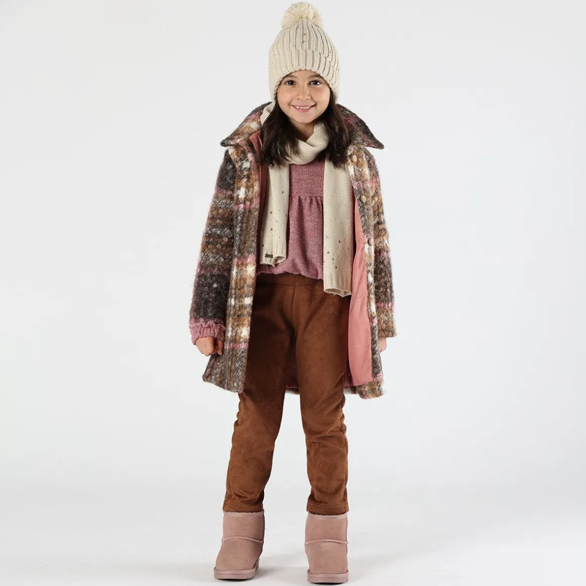 Sciarpa in tricot con strass bambina