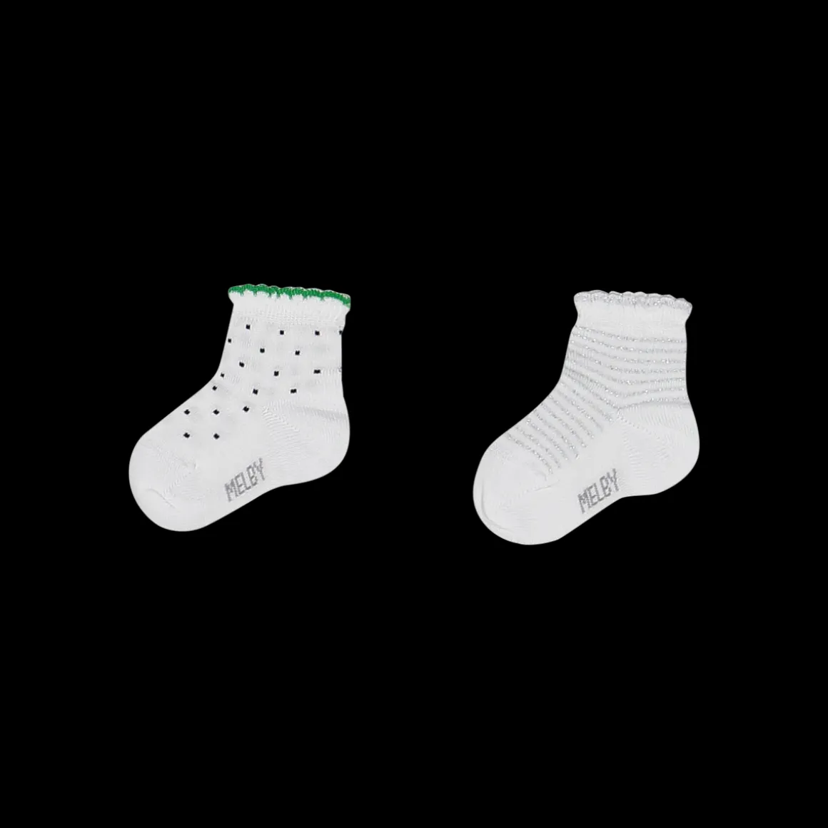 Set 2 calzini bianchi con fantasia neonata