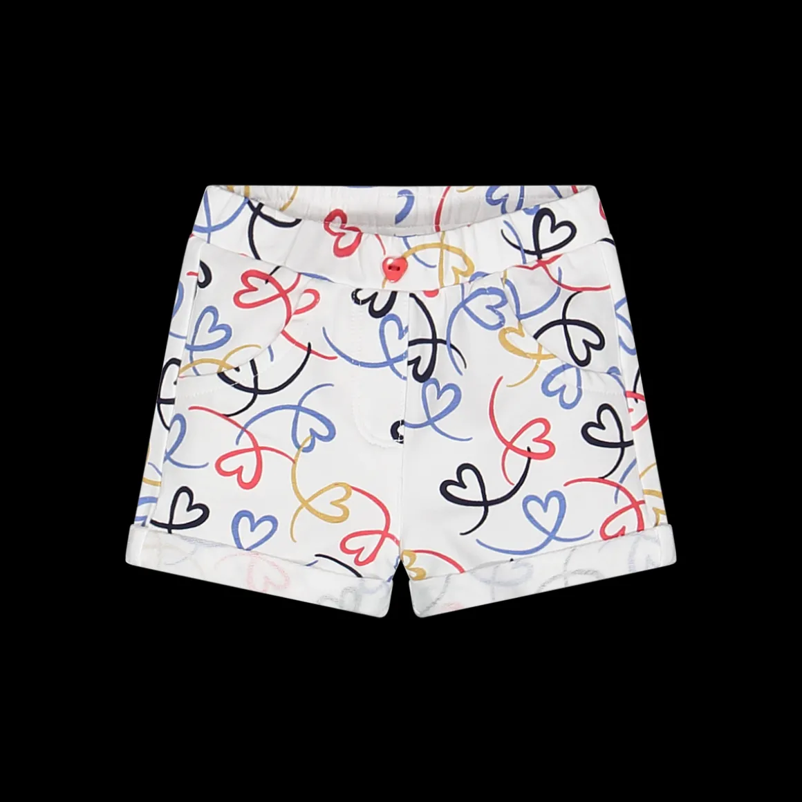 Shorts in felpa con cuoricini per bambina