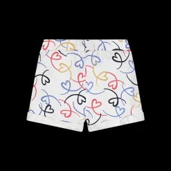 Shorts in felpa con cuoricini per neonata