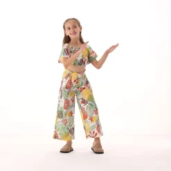 Top con stampa tropicale per bambina
