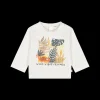 T-shirt a maniche lunghe con stampa foliage per neonato