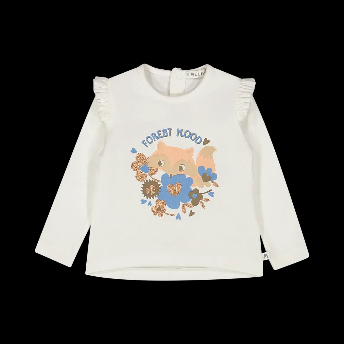 T-shirt a maniche lunghe in interlock per bambina