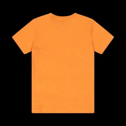 T-shirt arancio con taschino da bambino