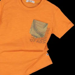 T-shirt arancio con taschino da bambino