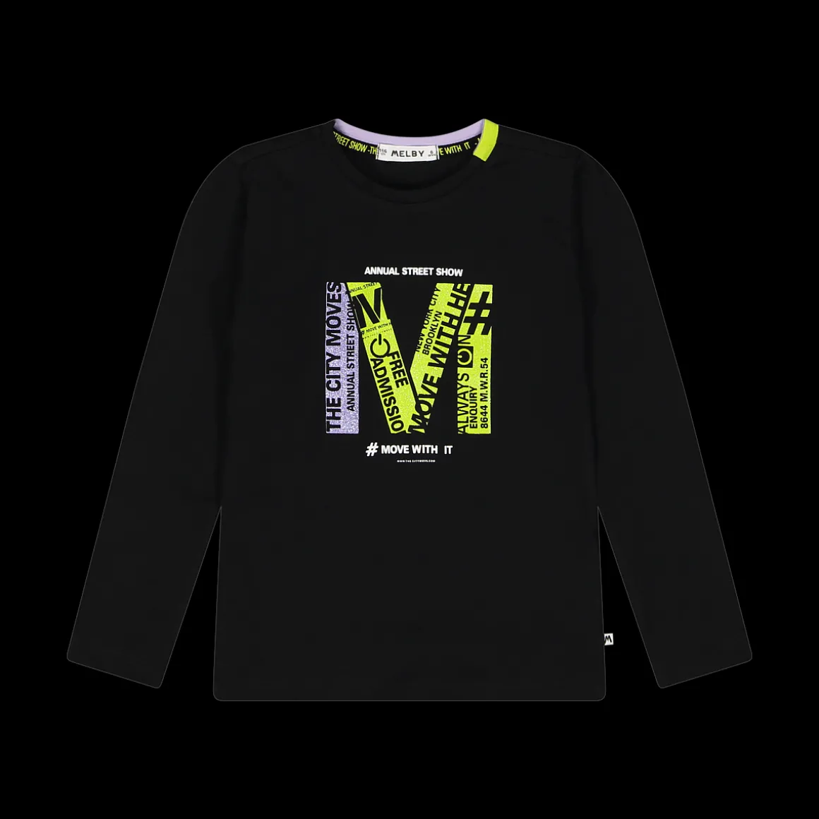 T-shirt bambina a manica lunga con glitter
