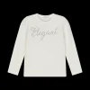 T-shirt bambina a manica lunga con strass