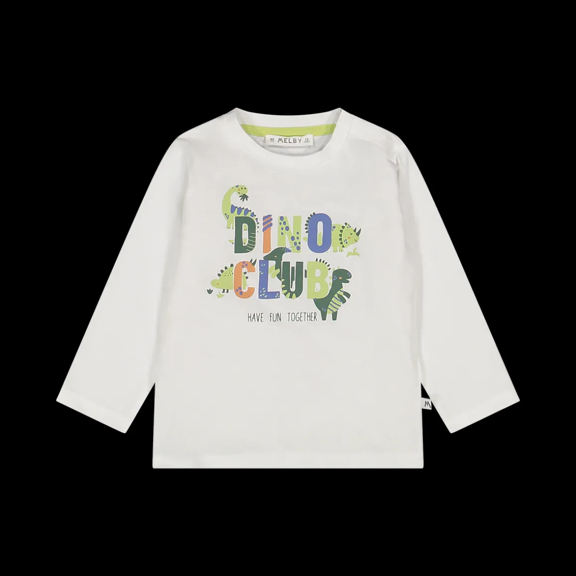 T-shirt bianca con dinosauri per neonato
