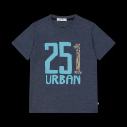 T-shirt blu mélange per bambino