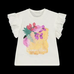 T-shirt con maniche ad aletta da bambina