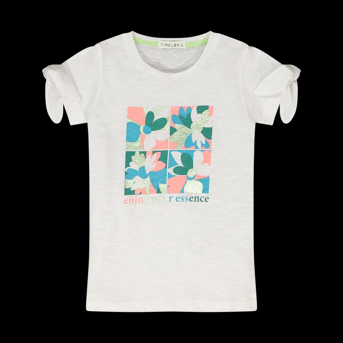 T-shirt con nodo su maniche bambina