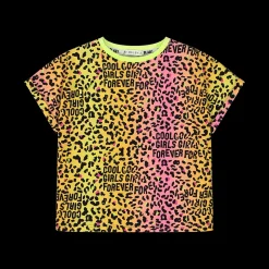 T-shirt con stampa animalier da bambina