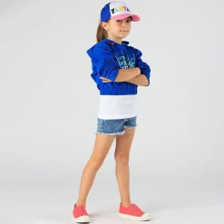 T-shirt con stampa multicolor da bambina