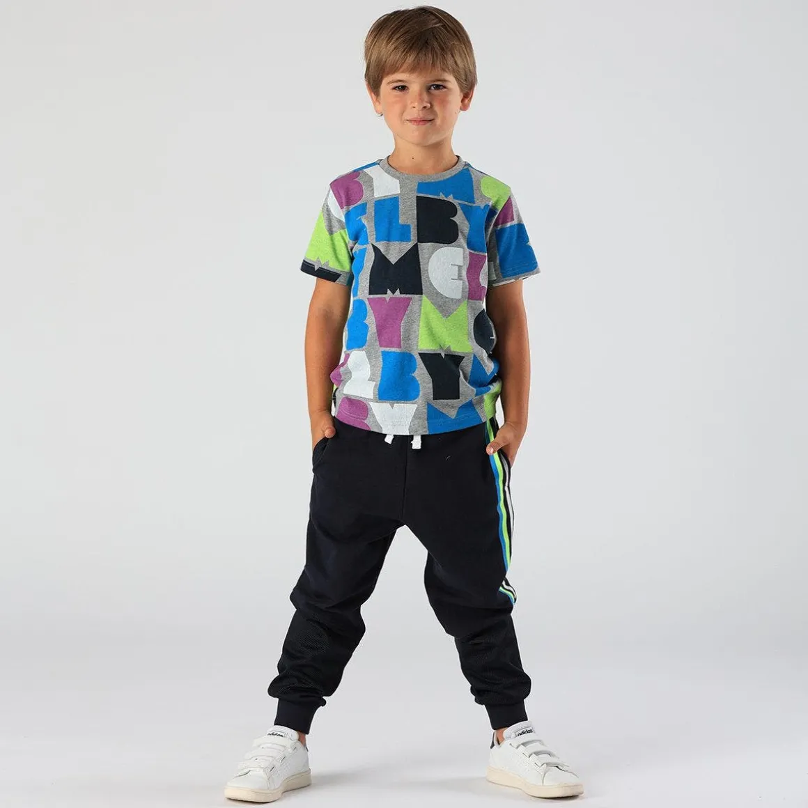 T-shirt da bambino con logo MELBY allover