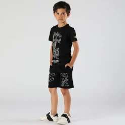 T-shirt da bambino in jersey con stampa reflex