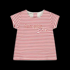 T-shirt in jersey a righine da bambina
