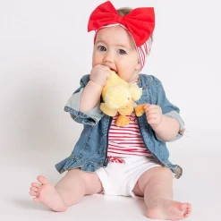 T-shirt in jersey a righine da bambina