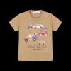 T-shirt manica corta in jersey 100% cotone effetto lino bambino