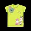 T-shirt manica corta in jersey 100% cotone effetto lino bambina