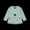 T-shirt manica lunga bambina in jersey elasticizzato