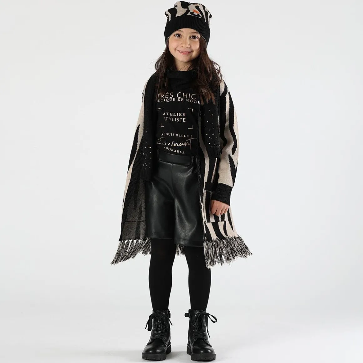 T-shirt manica lunga bambina con stampa oro