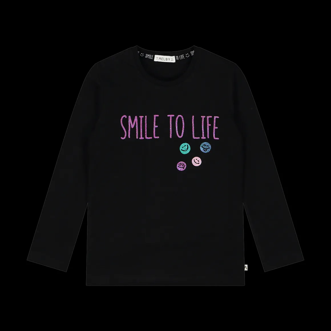 T-shirt manica lunga con glitter bambina