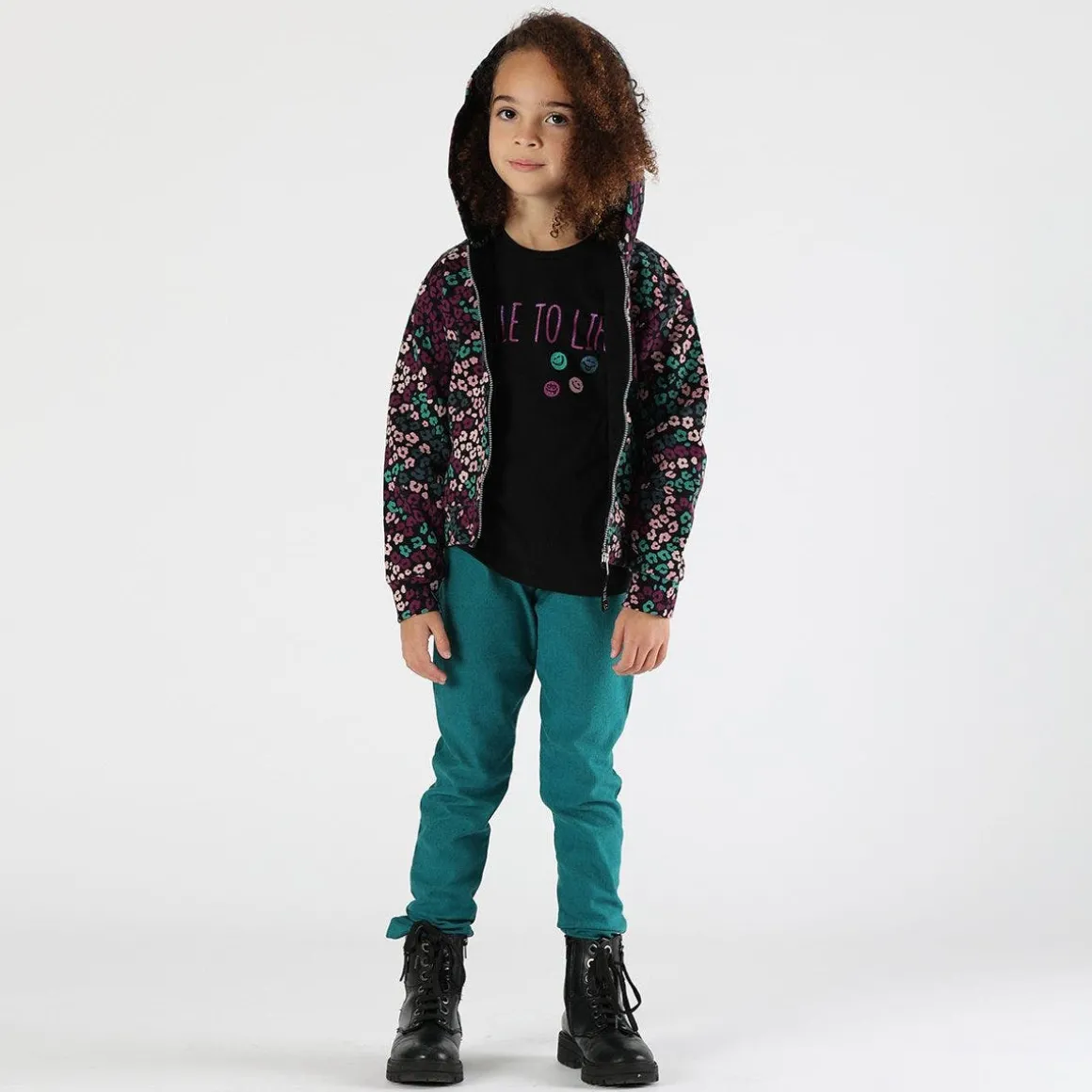 T-shirt manica lunga con glitter bambina