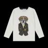 T-shirt manica lunga da bambino bianca