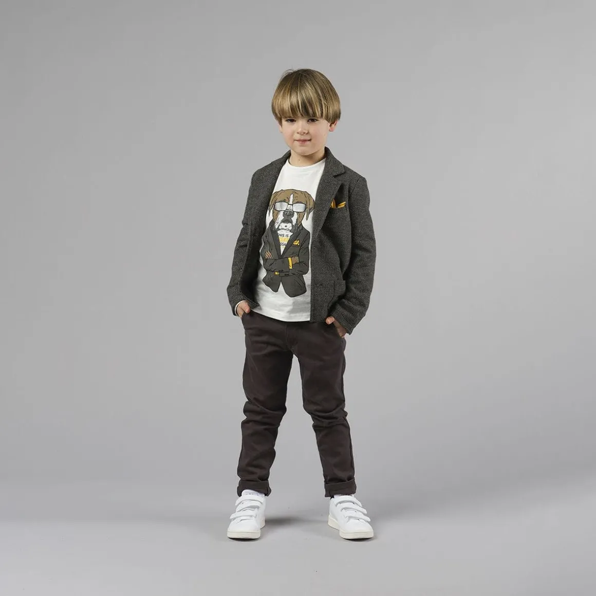 T-shirt manica lunga da bambino bianca
