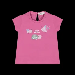 T-shirt maniche corte in jersey elasticizzato bambina