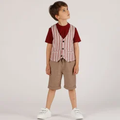 T-shirt piquet bordeax bambino