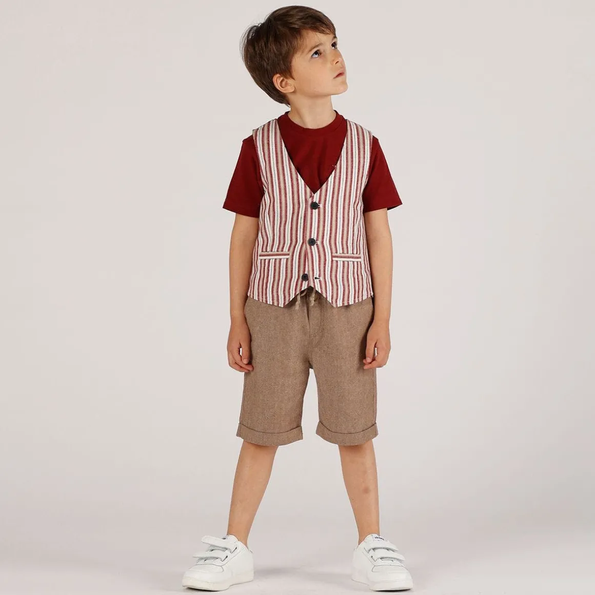 T-shirt piquet bordeax bambino
