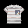 T-shirt rigata con taschino per neonato