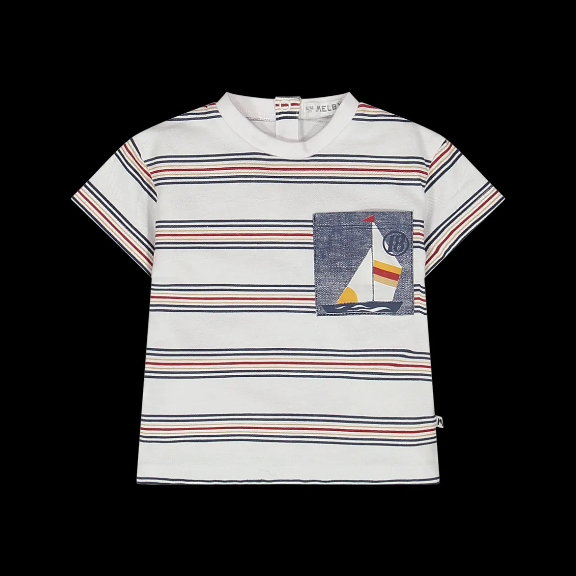 T-shirt rigata con taschino per neonato