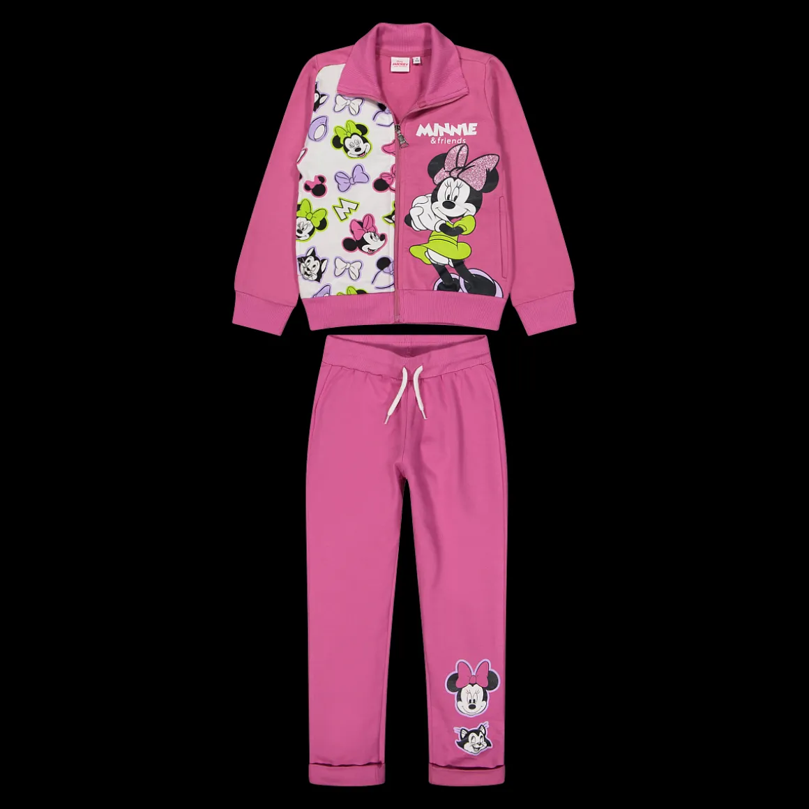 Tuta con zip da bambina con stampa Disney