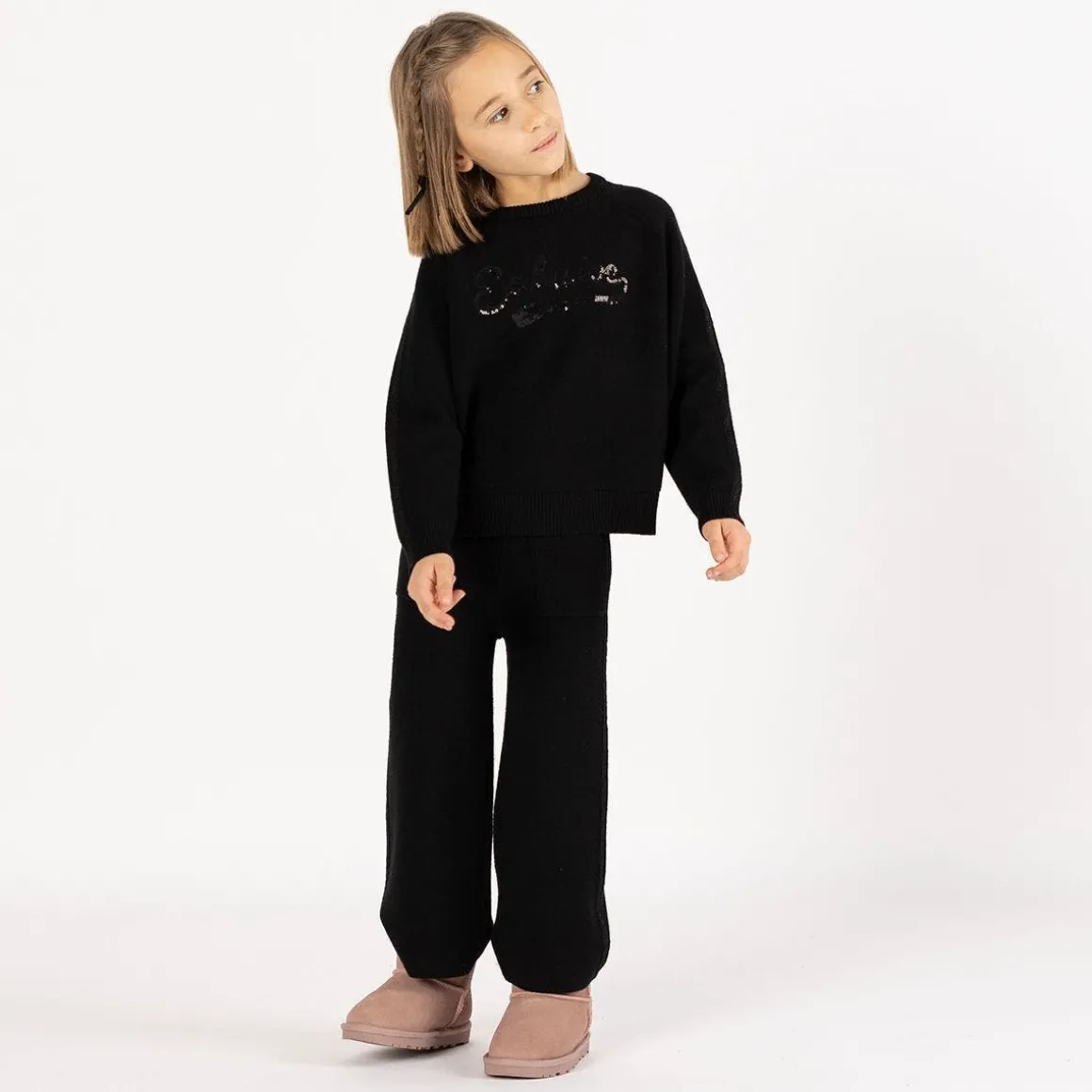 Tuta elegante in tricot per bambina