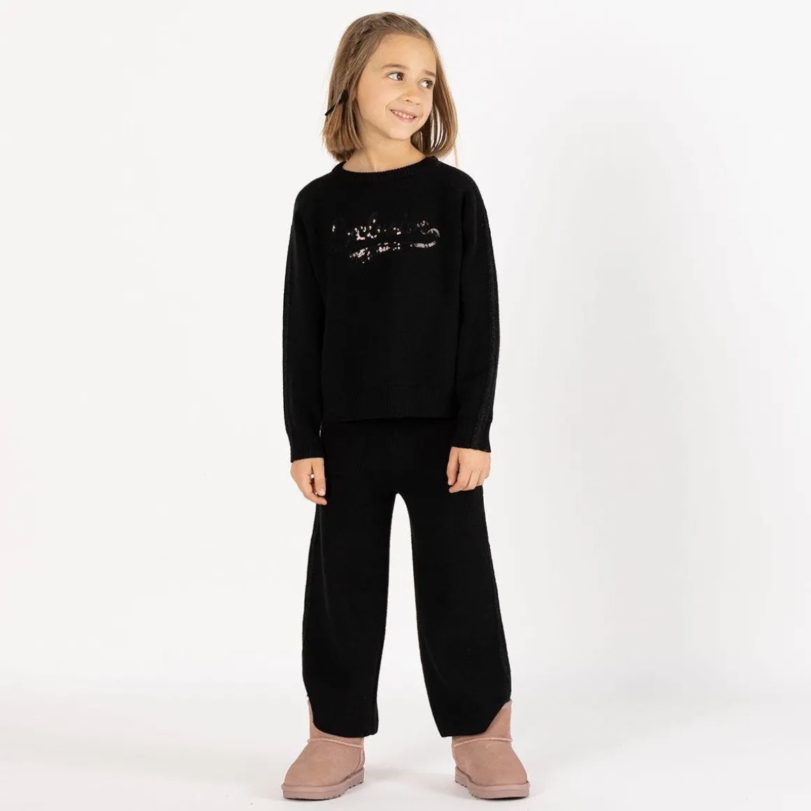 Tuta elegante in tricot per bambina