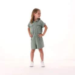 Tuta in misto lino per bambina