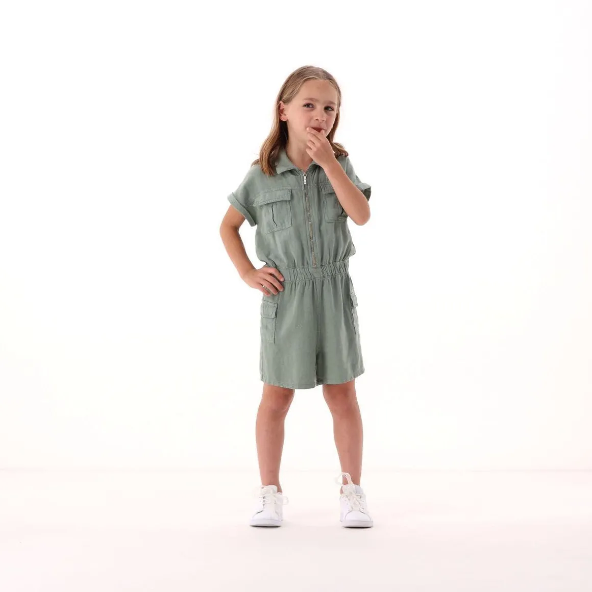 Tuta in misto lino per bambina