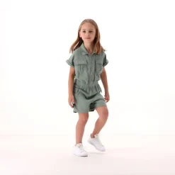 Tuta in misto lino per bambina