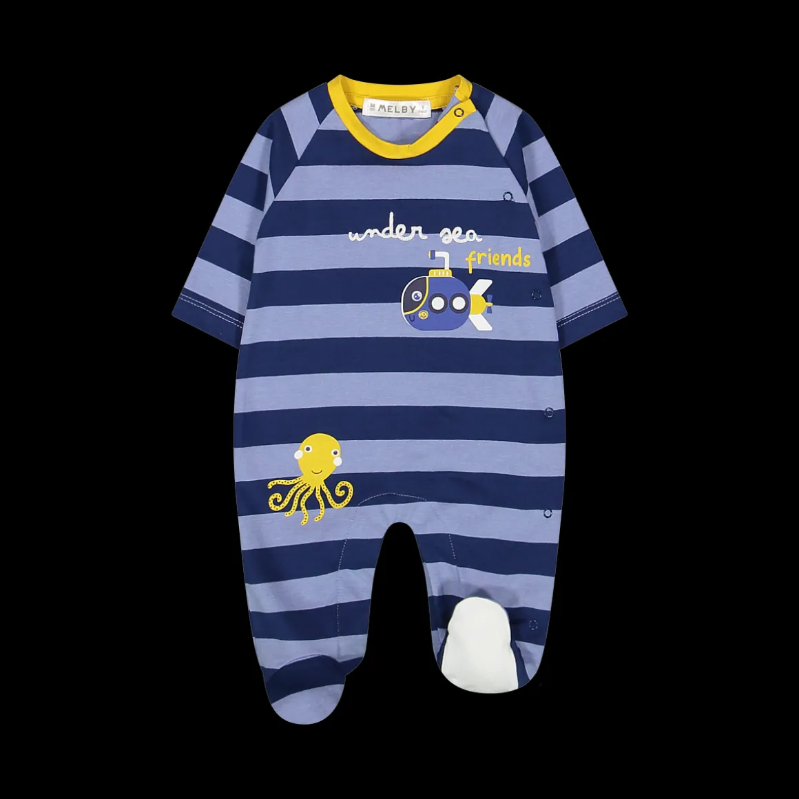 Tutina a righe blu da neonato
