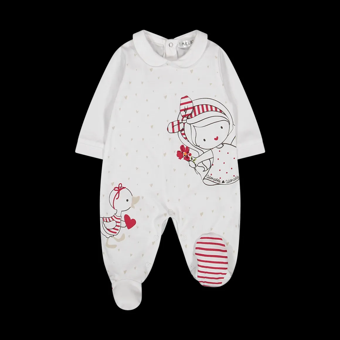 Tutina con bambolina stampata da neonata