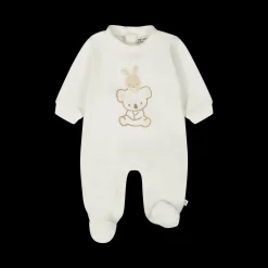 Tutina con piede in ciniglia misto cotone bio unisex